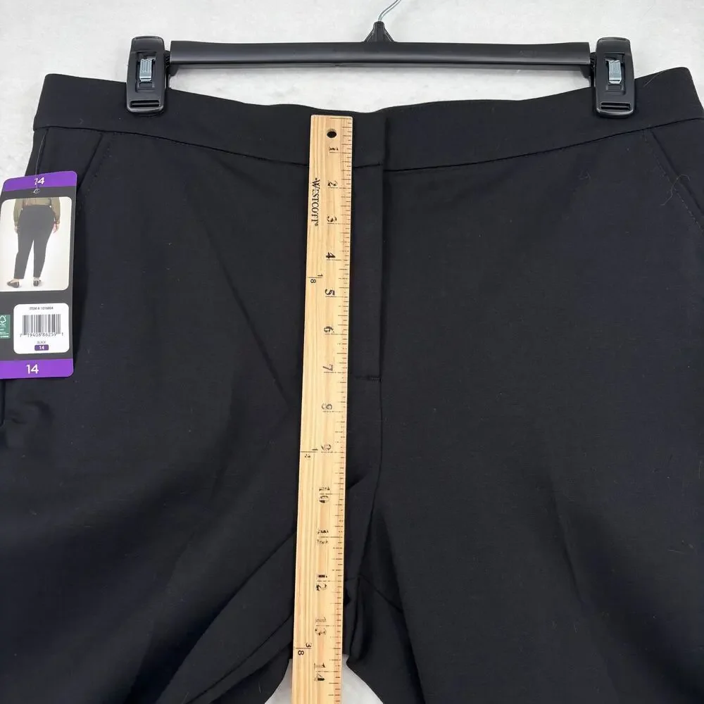 Banana Republic Pont Knit Pant Womens Size 14 Black High Rise Stretch Minimalist - Picture 12 of 15